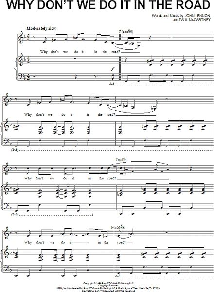 open zoom image for Why Don't We Do It In The Road - Piano Vocal, New, Main