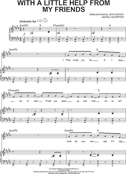 open zoom image for With A Little Help From My Friends - Piano Vocal, New, Main