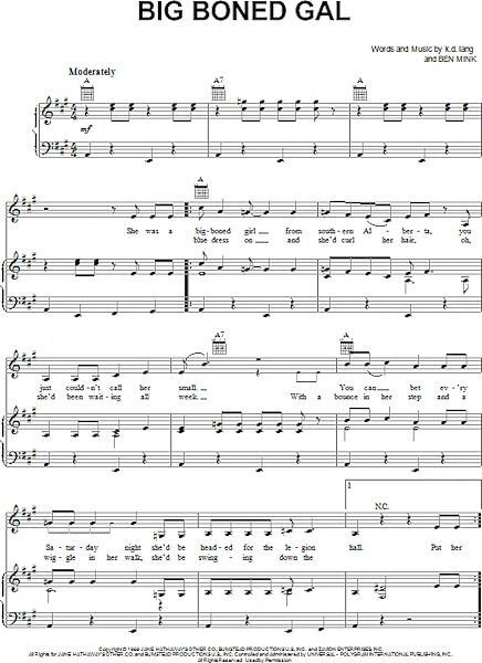 open zoom image for Big Boned Gal - Piano/Vocal/Guitar, New, Main