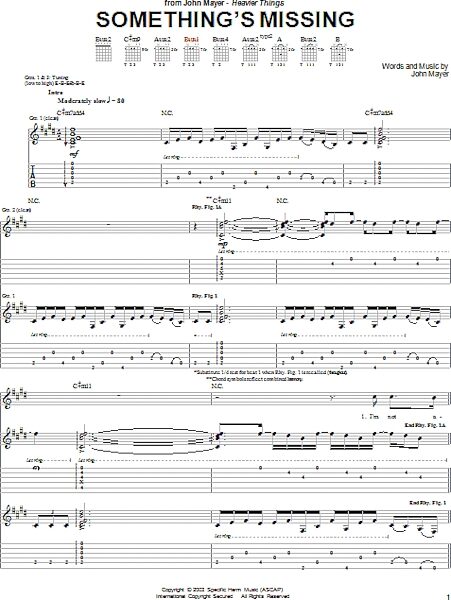 open zoom image for Something's Missing - Guitar TAB, New, Main