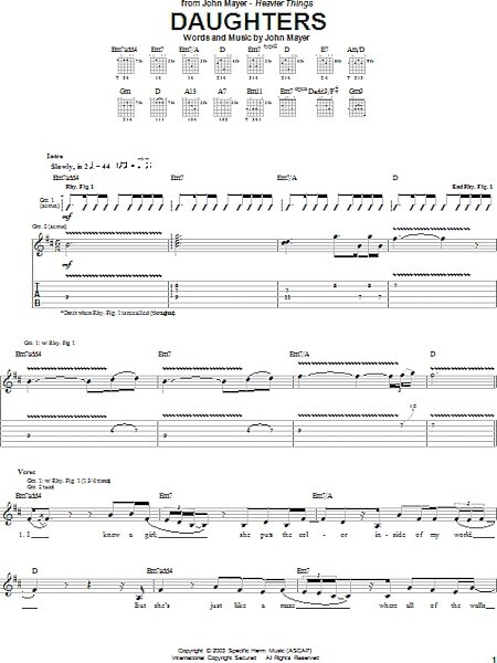 open zoom image for Daughters - Guitar TAB, New, Main