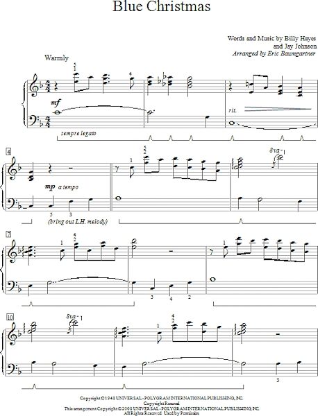 open zoom image for Blue Christmas - Elementary Piano, New, Main