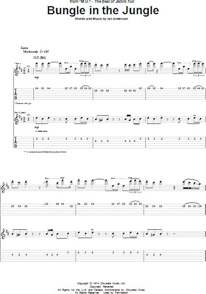 open zoom image for Bungle In The Jungle - Guitar TAB, New, Main