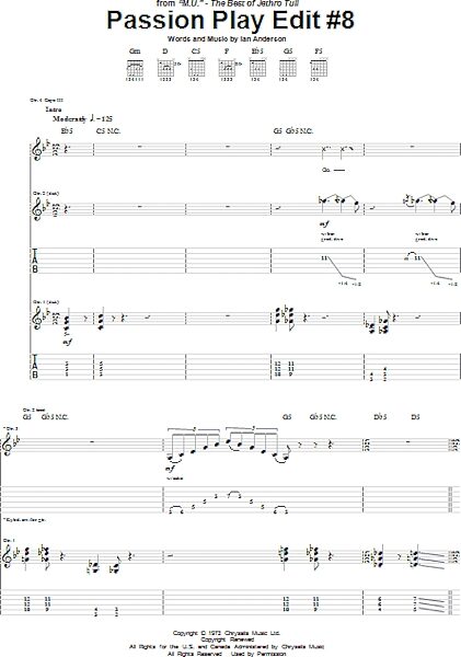 open zoom image for Passion Play Edit #8 - Guitar TAB, New, Main