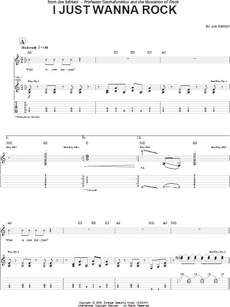 open zoom image for I Just Wanna Rock - Guitar TAB, New, Main