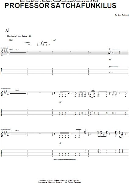 open zoom image for Professor Satchafunkilus - Guitar TAB, New, Main
