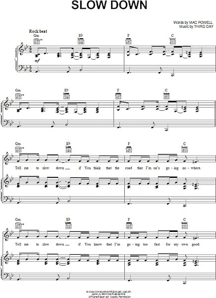 open zoom image for Slow Down - Piano/Vocal/Guitar, New, Main