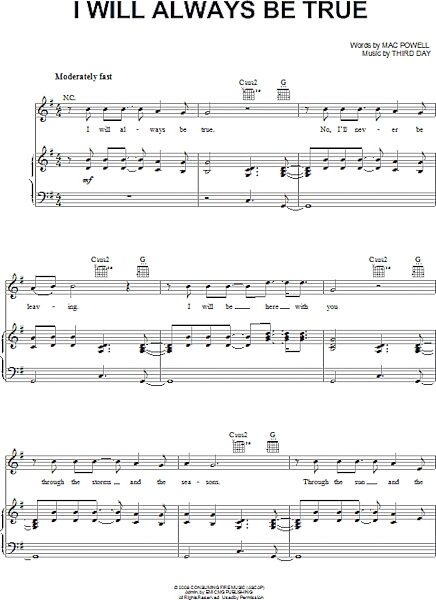 open zoom image for I Will Always Be True - Piano/Vocal/Guitar, New, Main