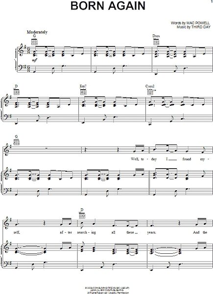 open zoom image for Born Again - Piano/Vocal/Guitar, New, Main