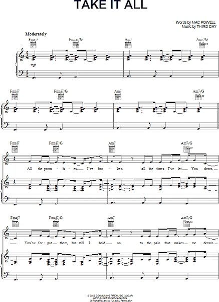 open zoom image for Take It All - Piano/Vocal/Guitar, New, Main