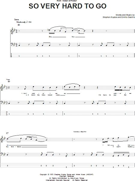 open zoom image for So Very Hard To Go - Bass Tab, New, Main