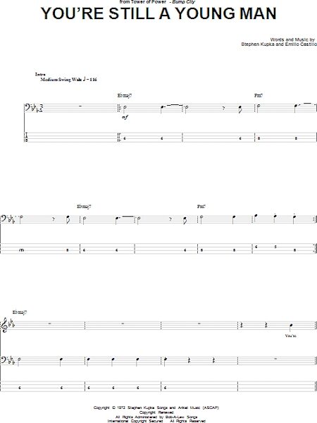 open zoom image for You're Still A Young Man - Bass Tab, New, Main