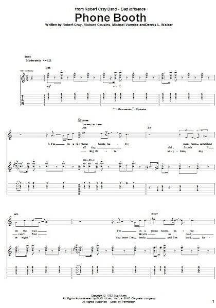 open zoom image for Phone Booth - Guitar TAB, New, Main