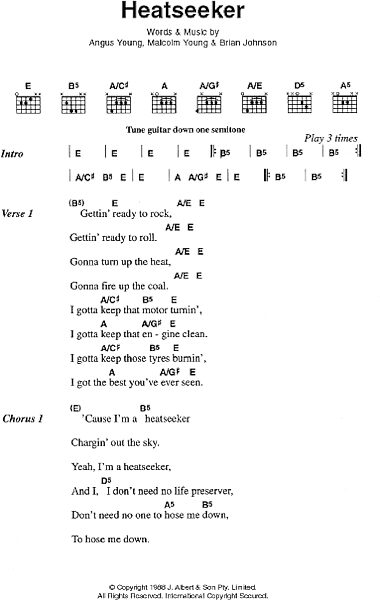open zoom image for Heatseeker - Guitar Chords/Lyrics, New, Main