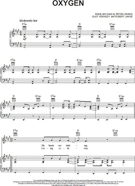 open zoom image for Oxygen - Piano/Vocal/Guitar, New, Main