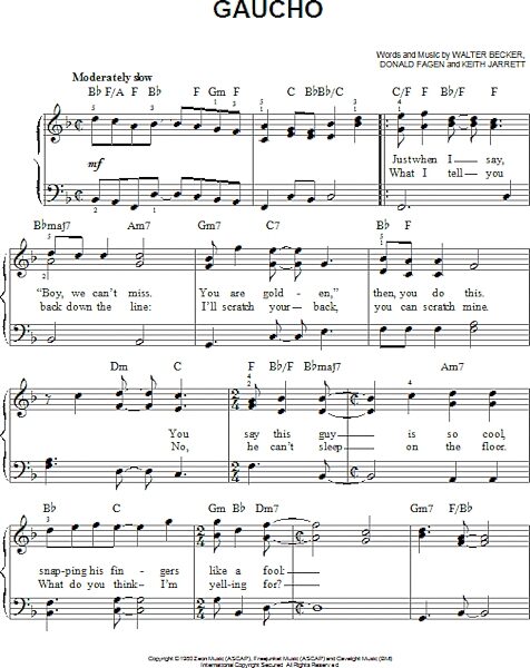 open zoom image for Gaucho - Easy Piano, New, Main
