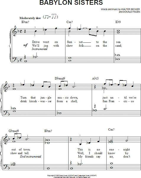 open zoom image for Babylon Sisters - Easy Piano, New, Main