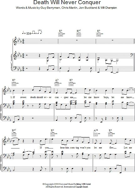 open zoom image for Death Will Never Conquer - Piano/Vocal/Guitar, New, Main