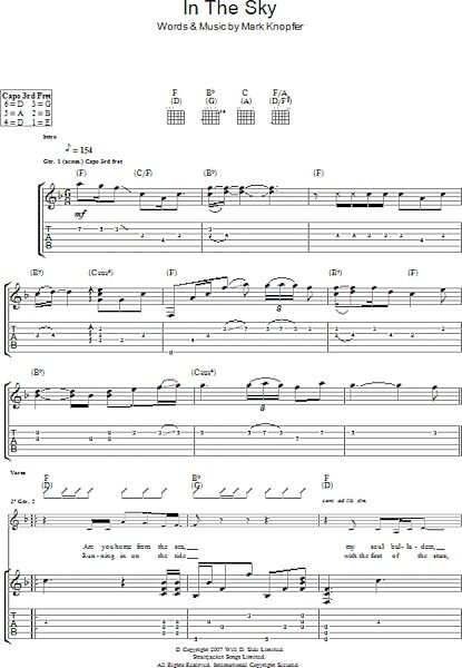 open zoom image for In The Sky - Guitar TAB, New, Main