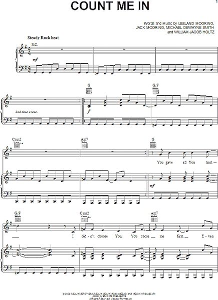 open zoom image for Count Me In - Piano/Vocal/Guitar, New, Main