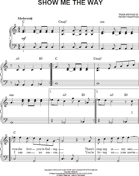 open zoom image for Show Me The Way - Easy Piano, New, Main