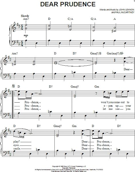 open zoom image for Dear Prudence - Easy Piano, New, Main