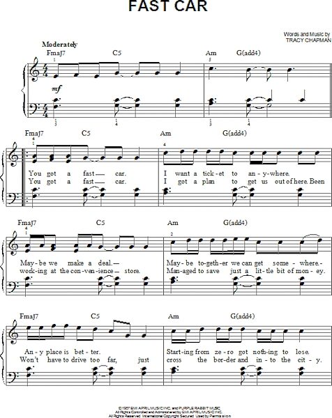 open zoom image for Fast Car - Easy Piano, New, Main
