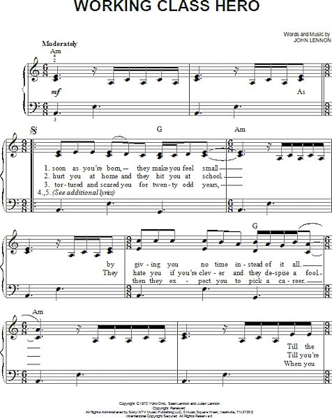 open zoom image for Working Class Hero - Easy Piano, New, Main