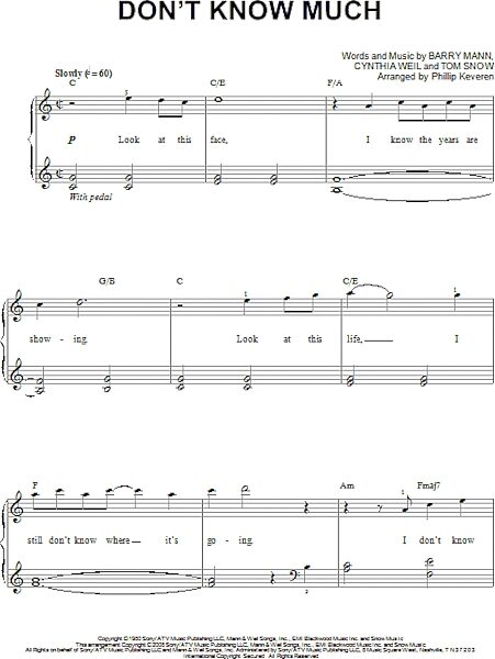 open zoom image for Don't Know Much - Easy Piano, New, Main