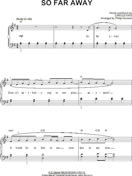 open zoom image for So Far Away - Piano Solo, New, Main