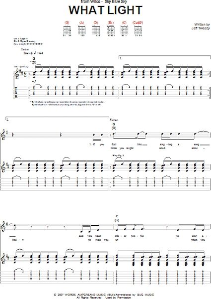 open zoom image for What Light - Guitar TAB, New, Main