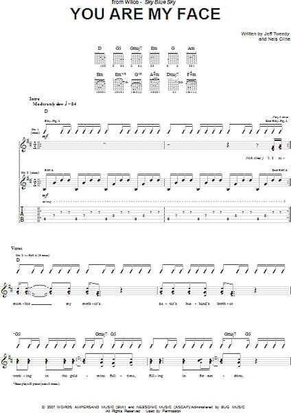 open zoom image for You Are My Face - Guitar TAB, New, Main