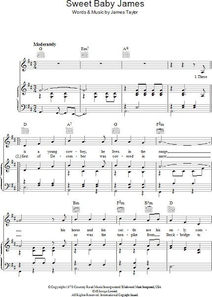 open zoom image for Sweet Baby James - Piano/Vocal/Guitar, New, Main