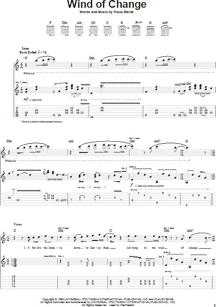 open zoom image for Wind Of Change - Guitar TAB, New, Main