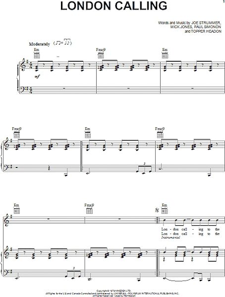 open zoom image for London Calling - Piano/Vocal/Guitar, New, Main