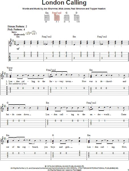 open zoom image for London Calling - Easy Guitar with TAB, New, Main