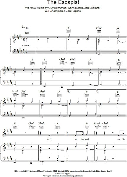 open zoom image for The Escapist - Piano/Vocal/Guitar, New, Main