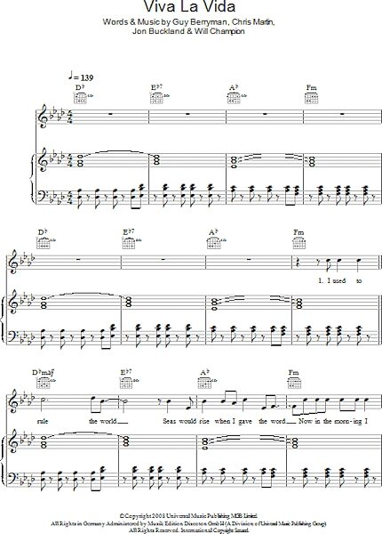 open zoom image for Viva La Vida - Piano/Vocal/Guitar, New, Main
