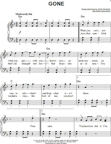 open zoom image for Gone - Easy Piano, New, Main