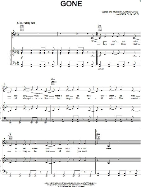 open zoom image for Gone - Piano/Vocal/Guitar, New, Main
