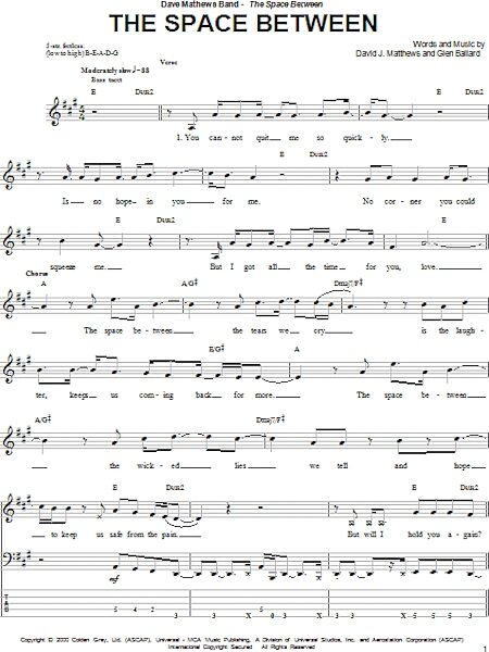 open zoom image for The Space Between - Bass Tab, New, Main