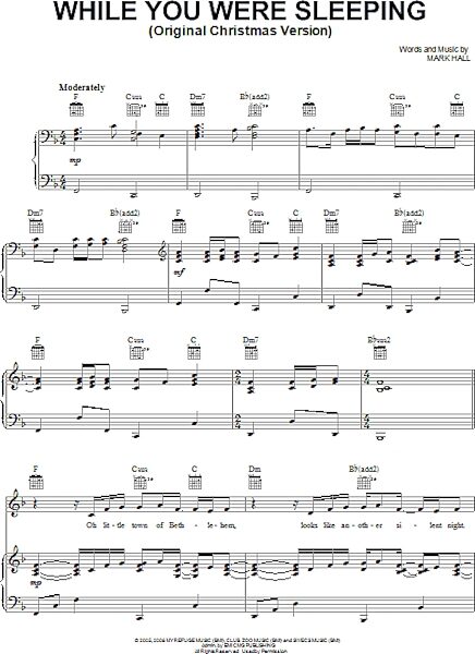 open zoom image for While You Were Sleeping (Original Christmas Version) - Piano/Vocal/Guitar, New, Main