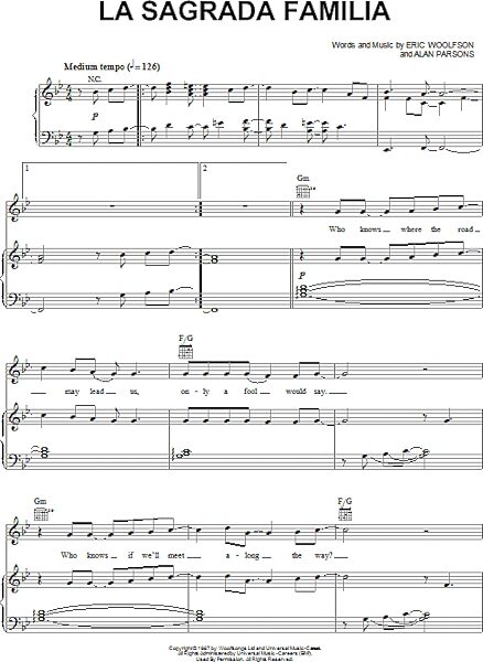 open zoom image for La Sagrada Familia - Piano/Vocal/Guitar, New, Main