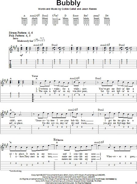 open zoom image for Bubbly - Easy Guitar with TAB, New, Main