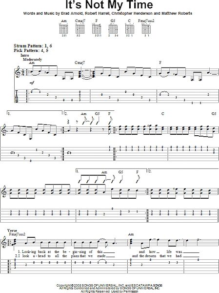 open zoom image for It's Not My Time - Easy Guitar with TAB, New, Main
