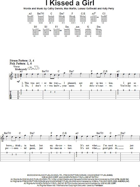 open zoom image for I Kissed A Girl - Easy Guitar with TAB, New, Main