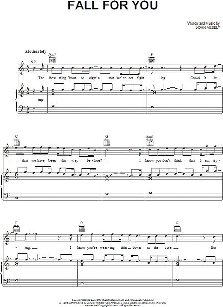 open zoom image for Fall For You - Piano/Vocal/Guitar, New, Main