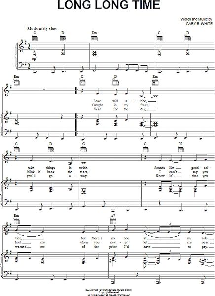 open zoom image for Long Long Time - Piano/Vocal/Guitar, New, Main
