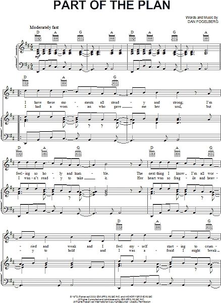 open zoom image for Part Of The Plan - Piano/Vocal/Guitar, New, Main