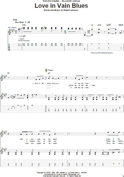 open zoom image for Love In Vain Blues - Guitar TAB, New, Main